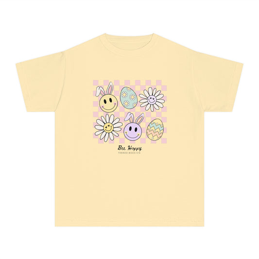 Bee Hoppy Flower Power Girls Short Sleeve Youth Hive Tee