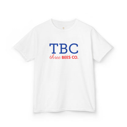 Kids Heavy Cotton Gildan Three Bees Co. in Blue and Red Hive Tee