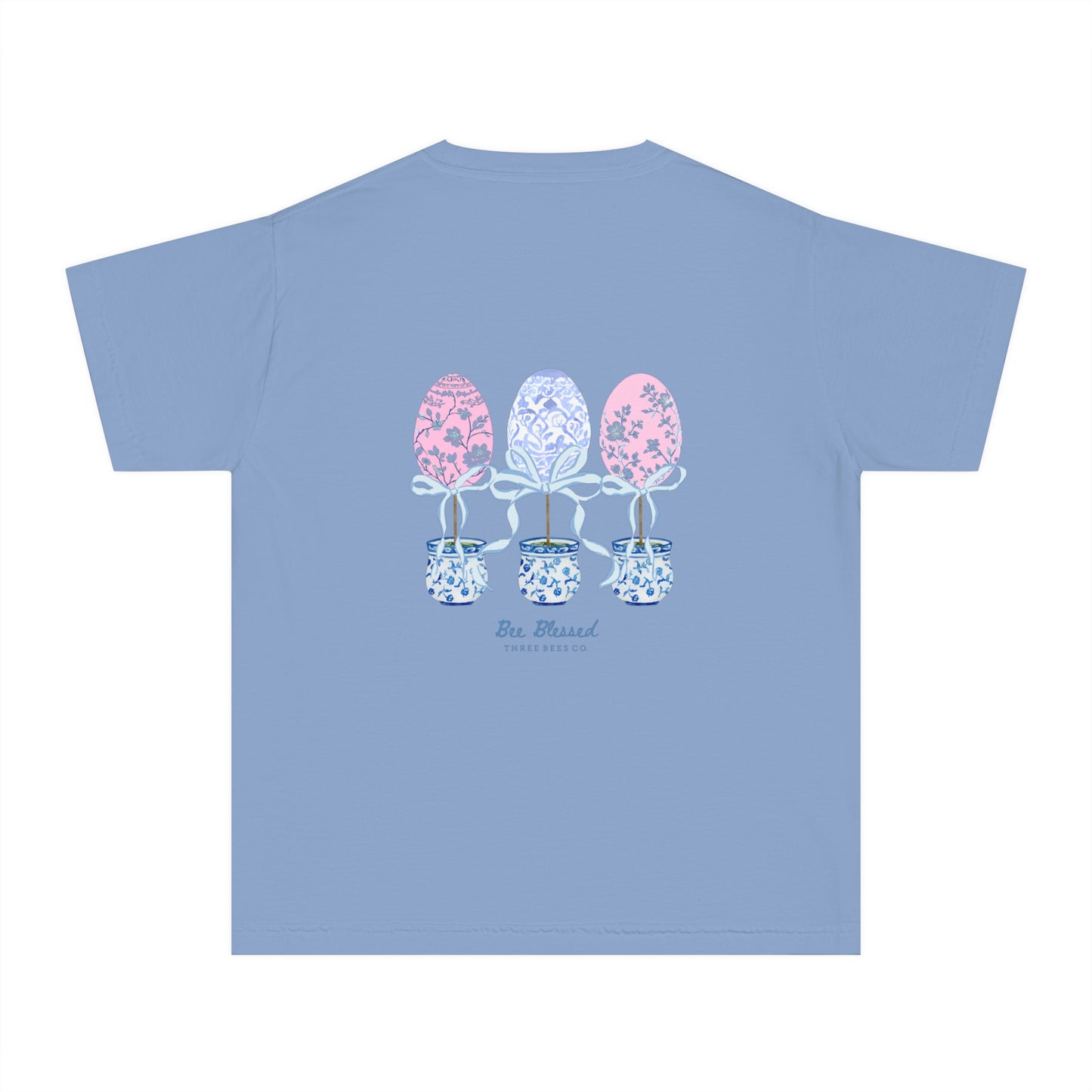 Bee Blessed Egg Topiary Trio Girls Short Sleeve Youth Hive Tee