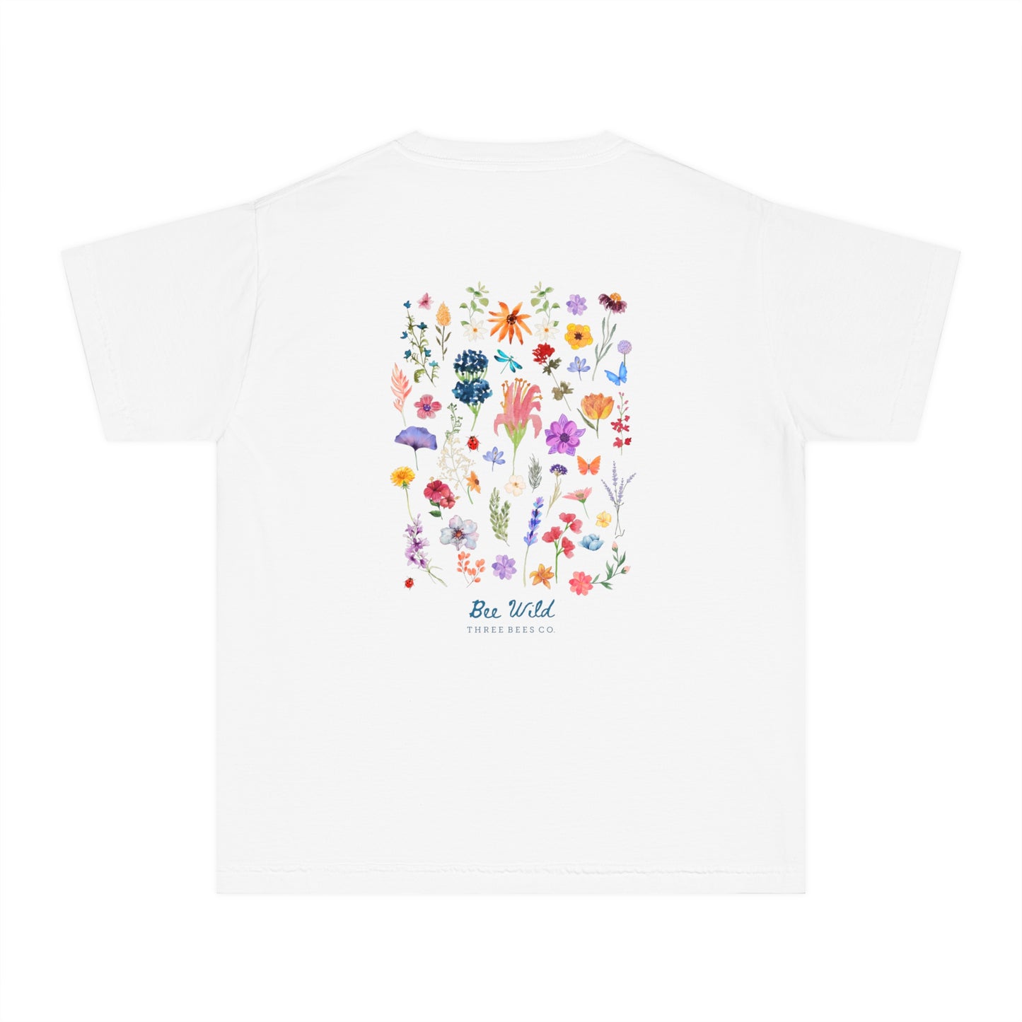 Bee Wild Girls Floral Short Sleeve Youth Hive Tee