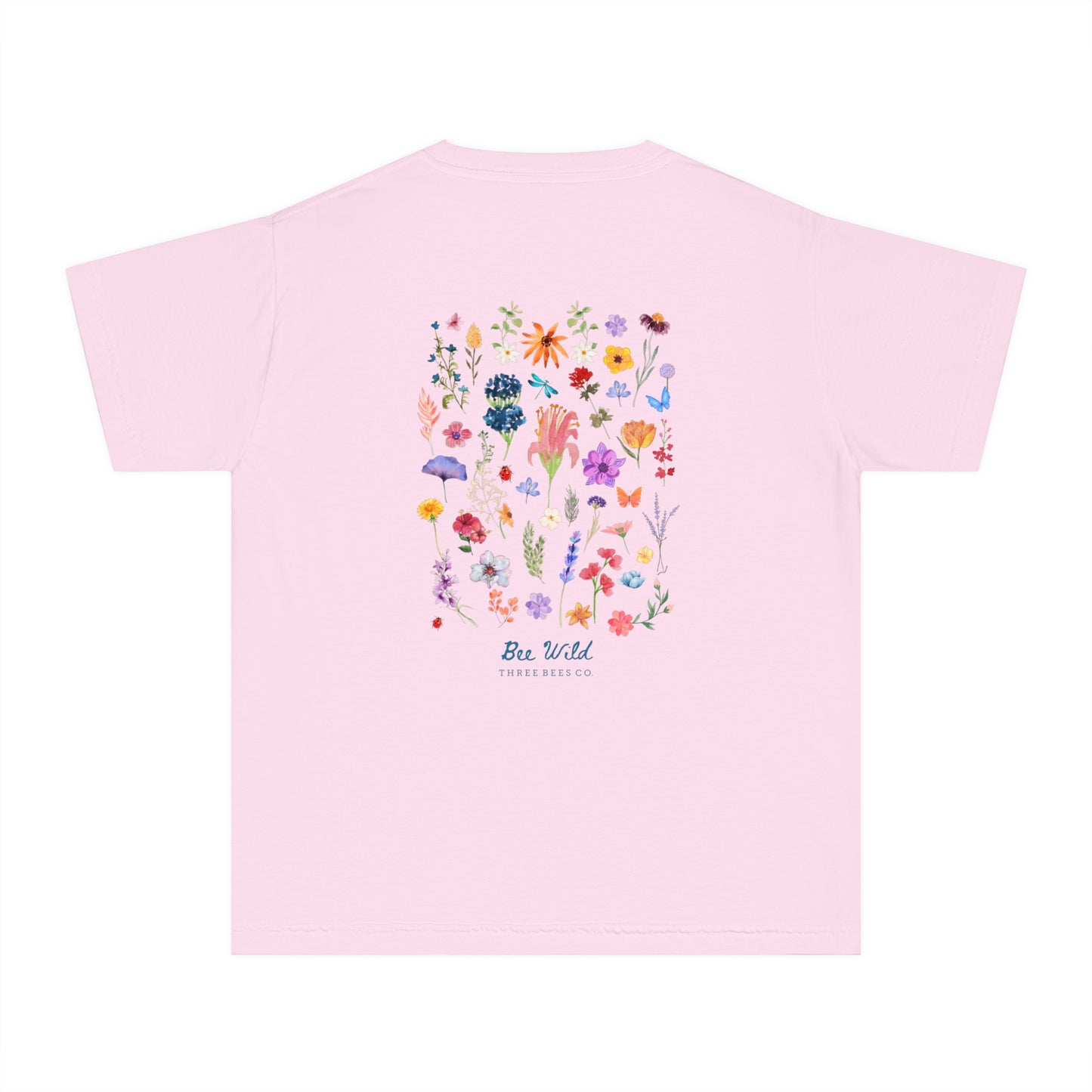 Bee Wild Girls Floral Short Sleeve Youth Hive Tee