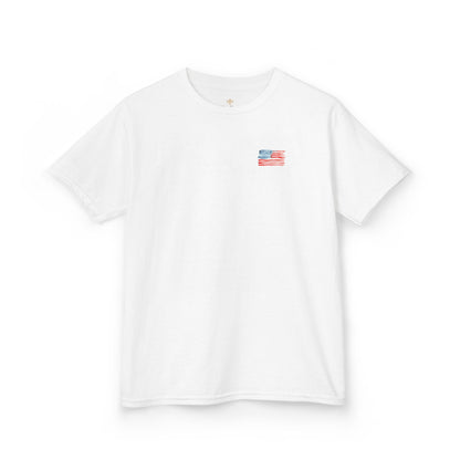 Bee Free American Flag with Bee Stars Short Sleeve Youth Unisex Hive Tee