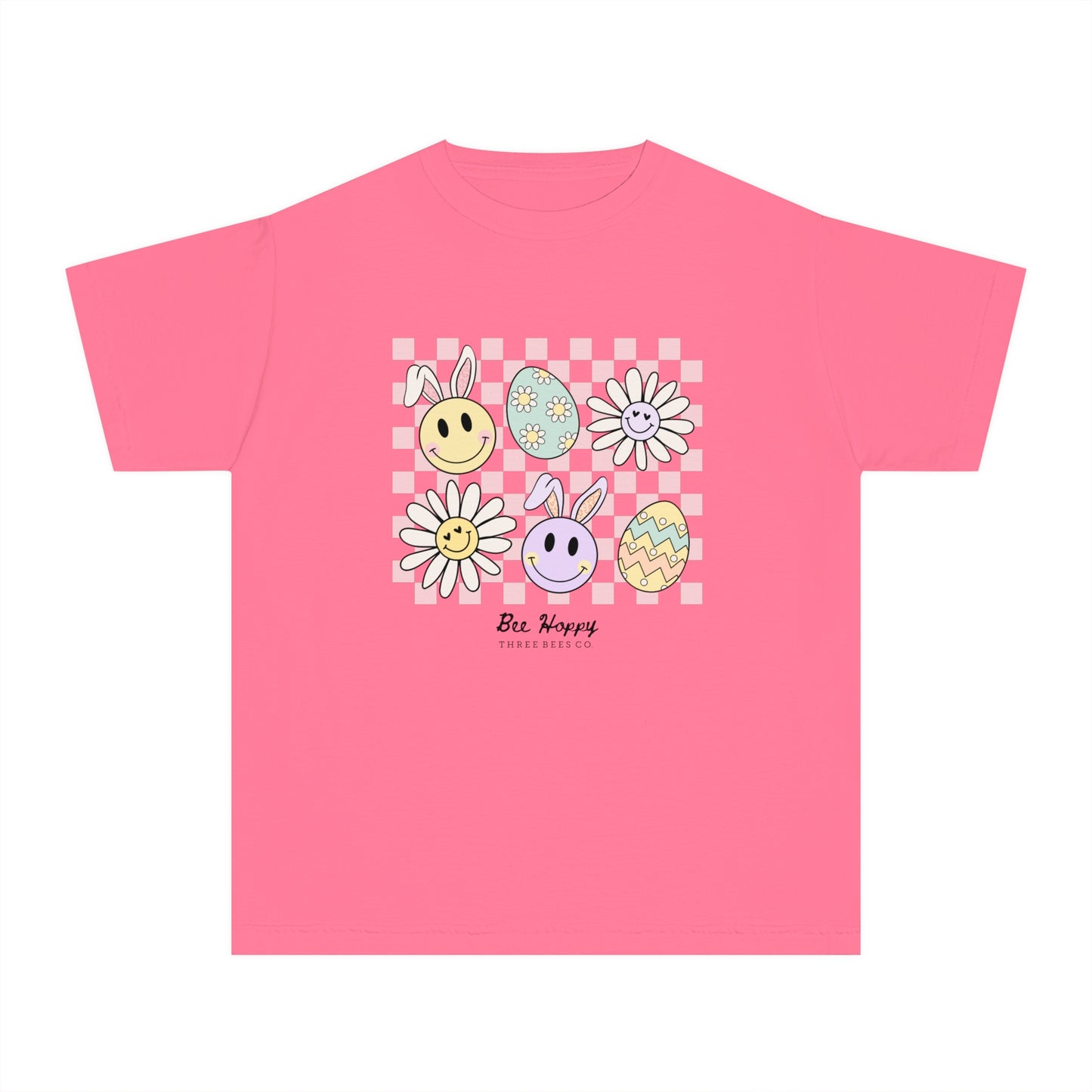 Bee Hoppy Flower Power Girls Short Sleeve Youth Hive Tee