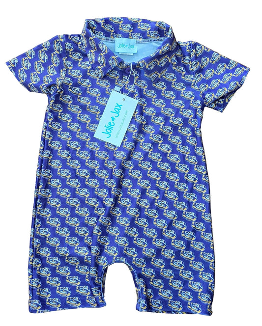 LSU Tiger Eye Polo Romper (Officially Licensed)