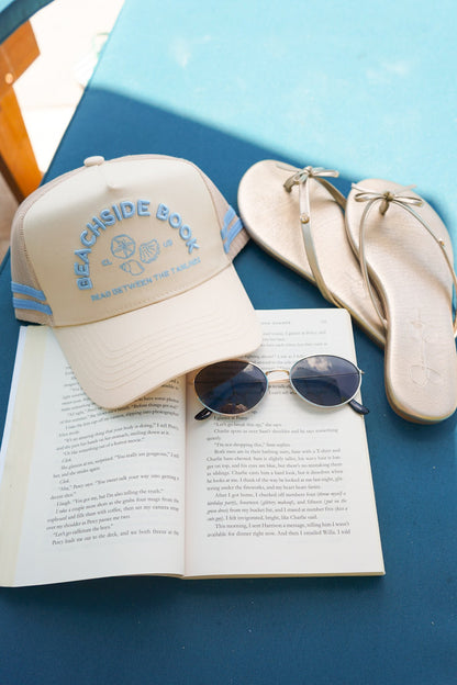 Beachside Book Club - Tan Canvas Trucker Hat