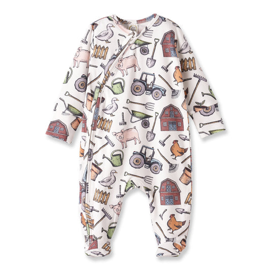 Farmer's Market Baby Zipper Romper – Soft Bamboo One-Piece