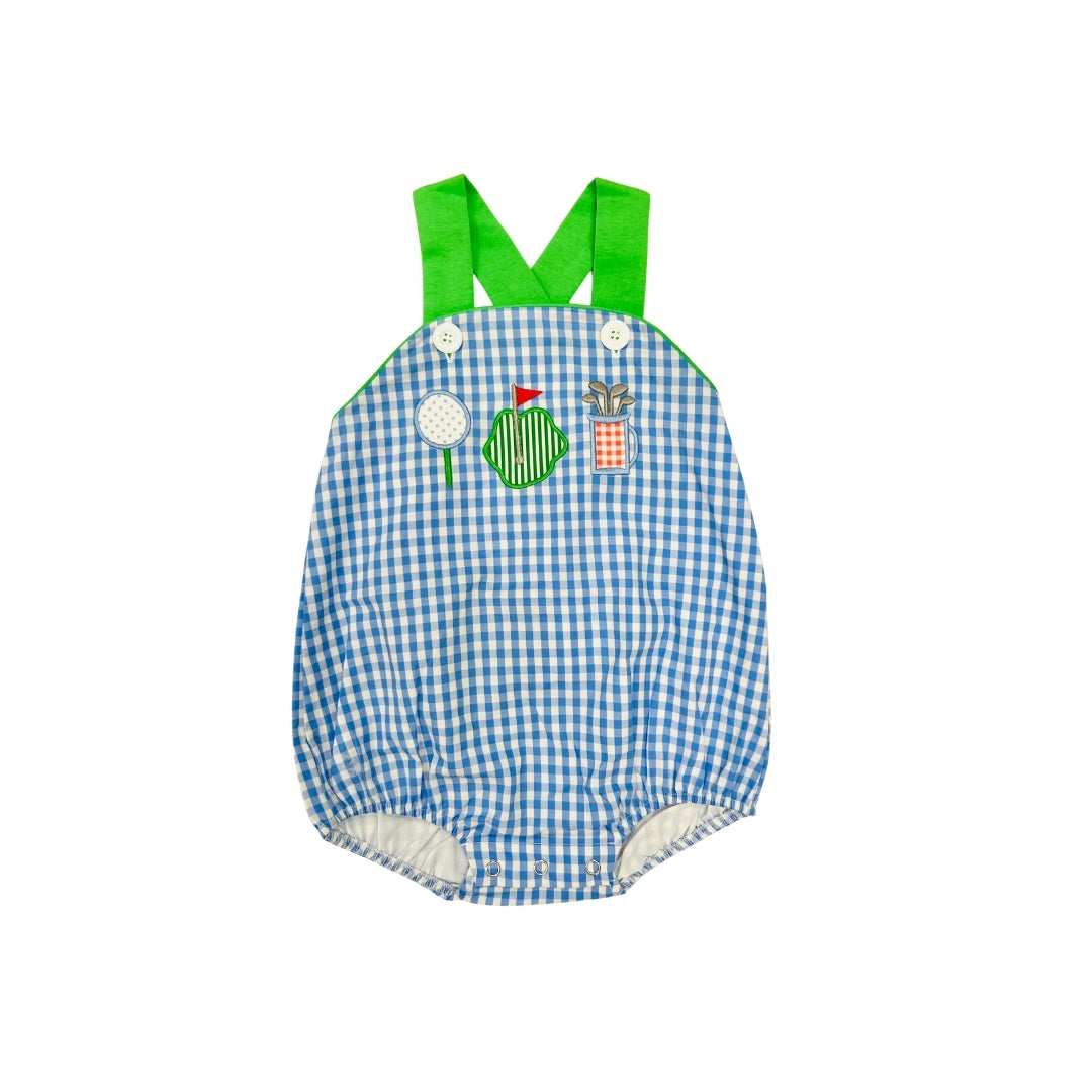 Hazel Blue Blue/Green Gingham Golf Bubble