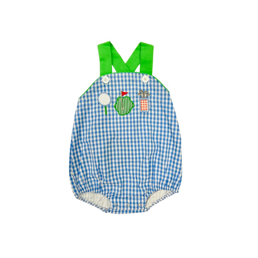 Hazel Blue Blue/Green Gingham Golf Bubble