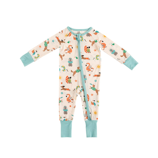 Pups in the Sun (Convertible Zip Footies)