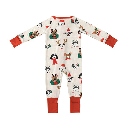Bark The Halls (Convertible Zip Footies)