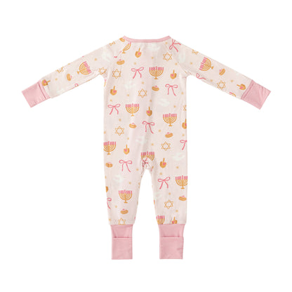 Pretty In Hanukkah (Convertible Zip Footies)