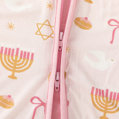 Pretty In Hanukkah (Convertible Zip Footies)