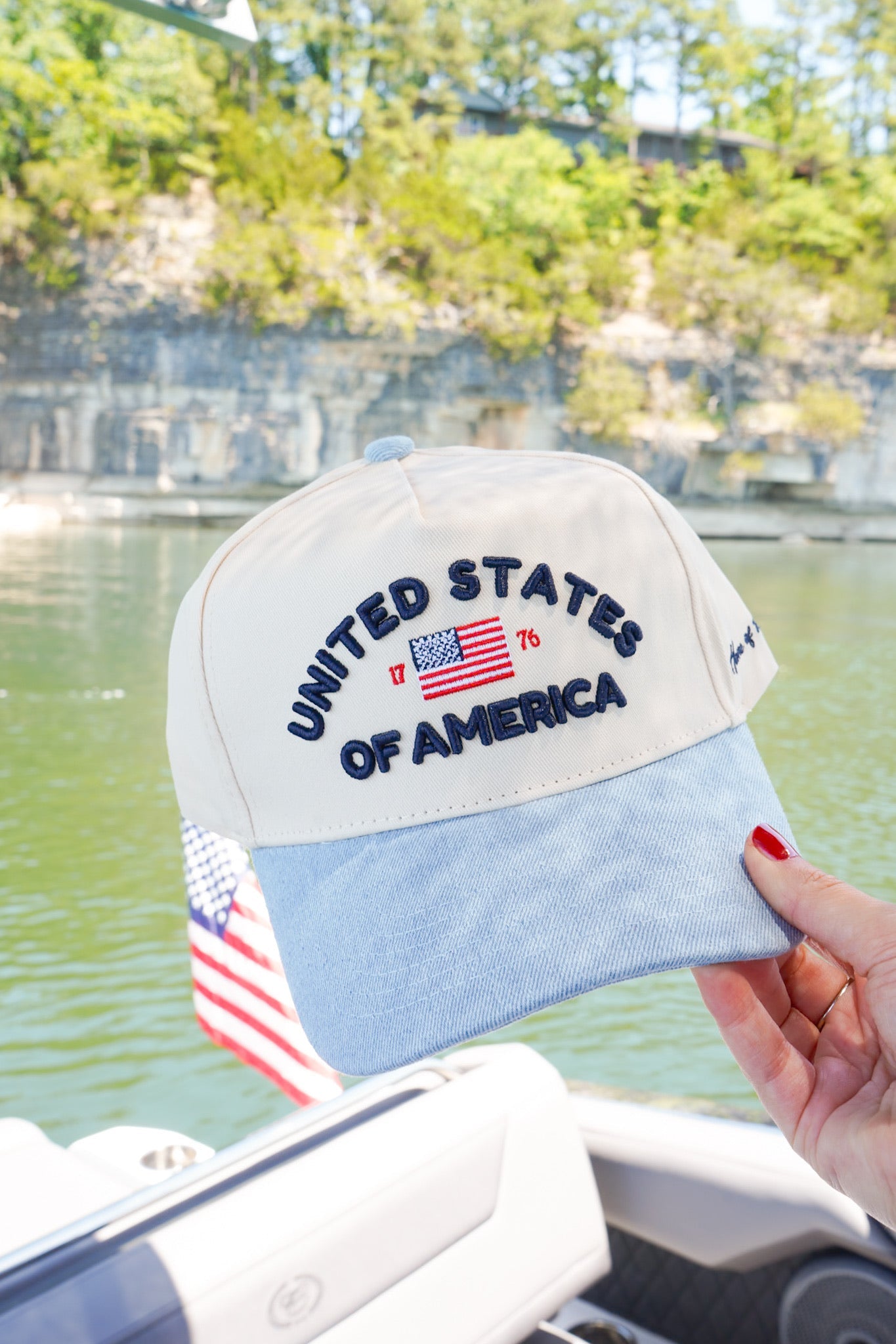 United States of America - Denim Blue Vintage Trucker Hat