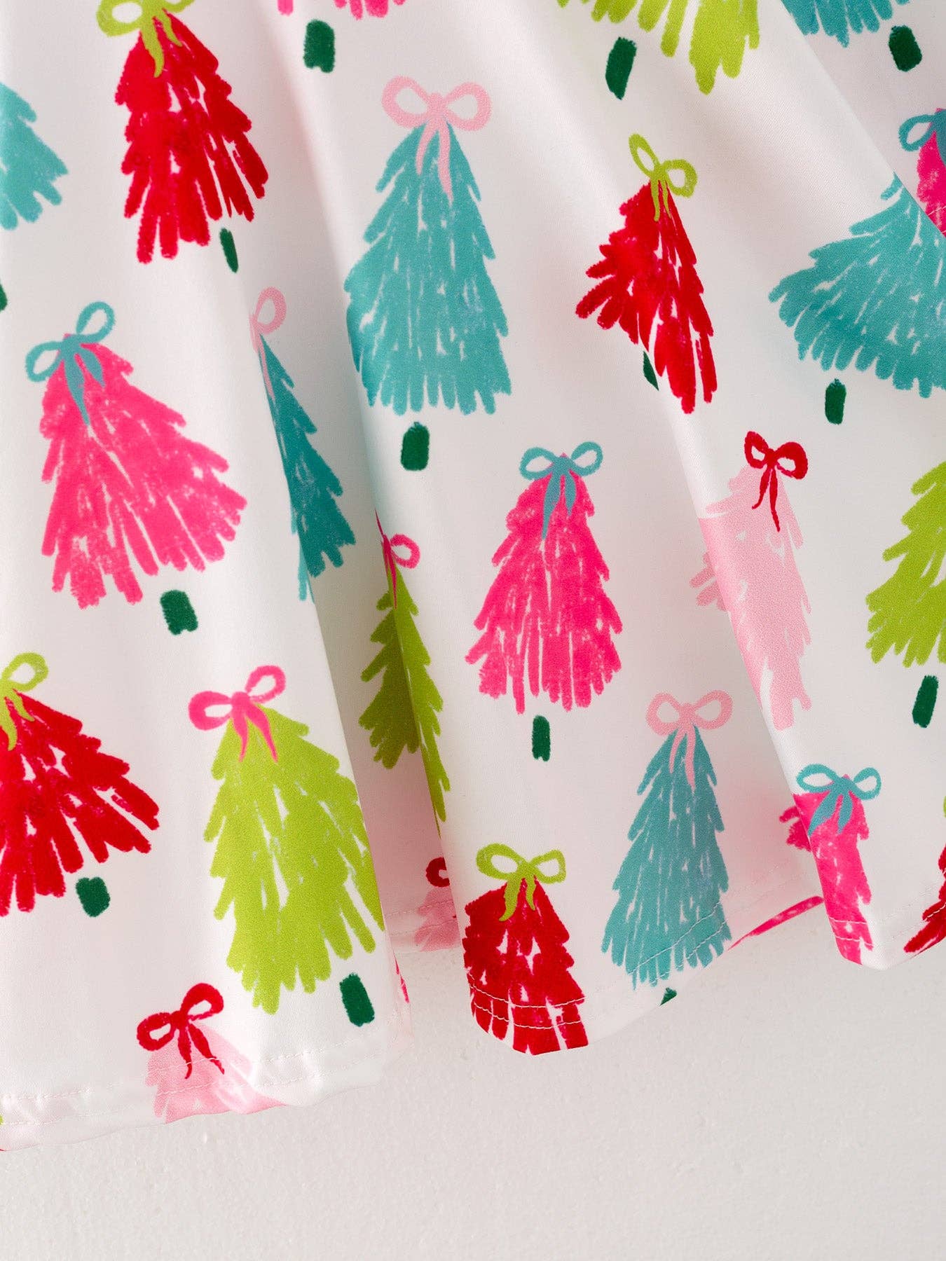 Rylee Faith Designs - Christmas Tree Print Long Sleeve Dress