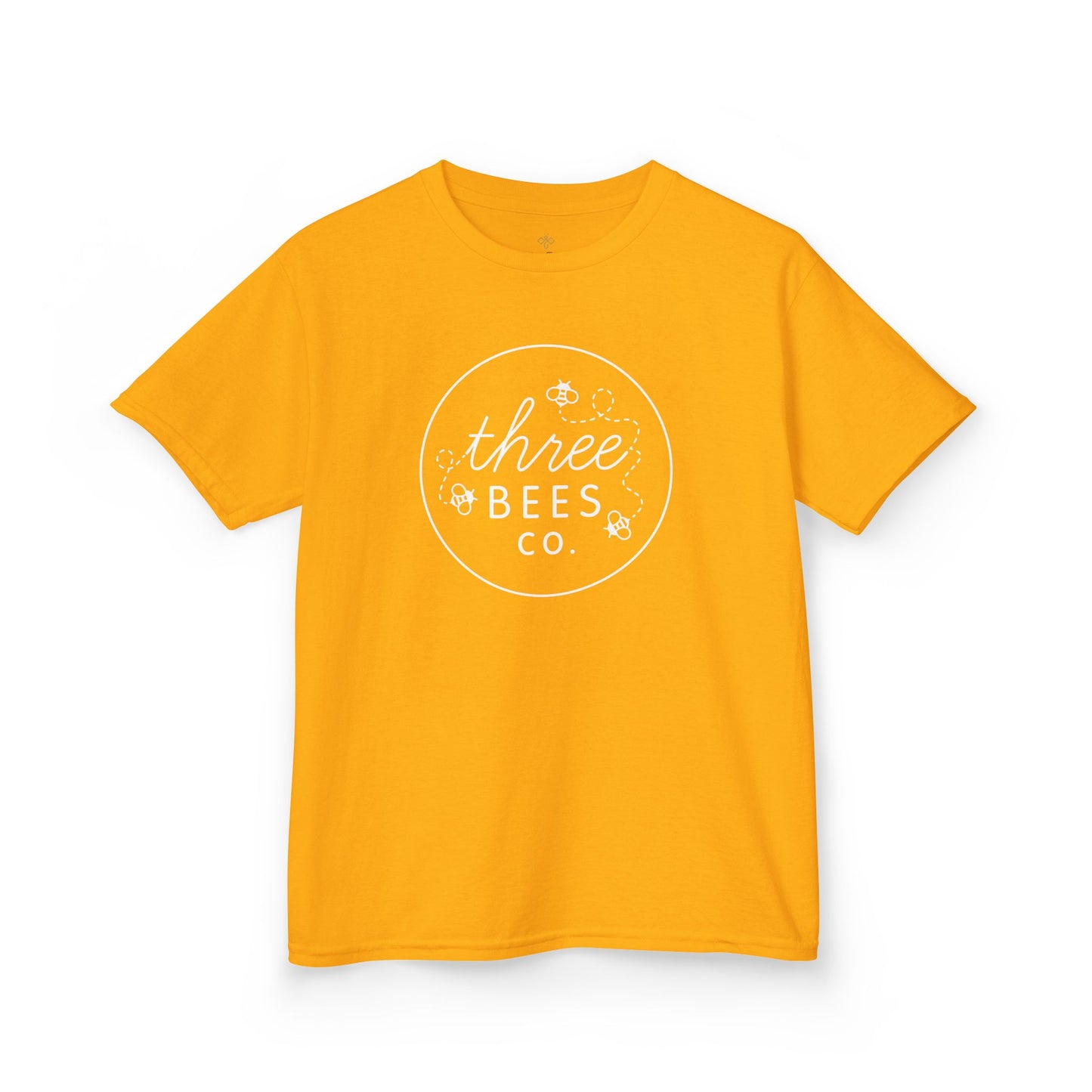 Kids Heavy Cotton Gildan Three Bees Classic Logo in White Hive Tee