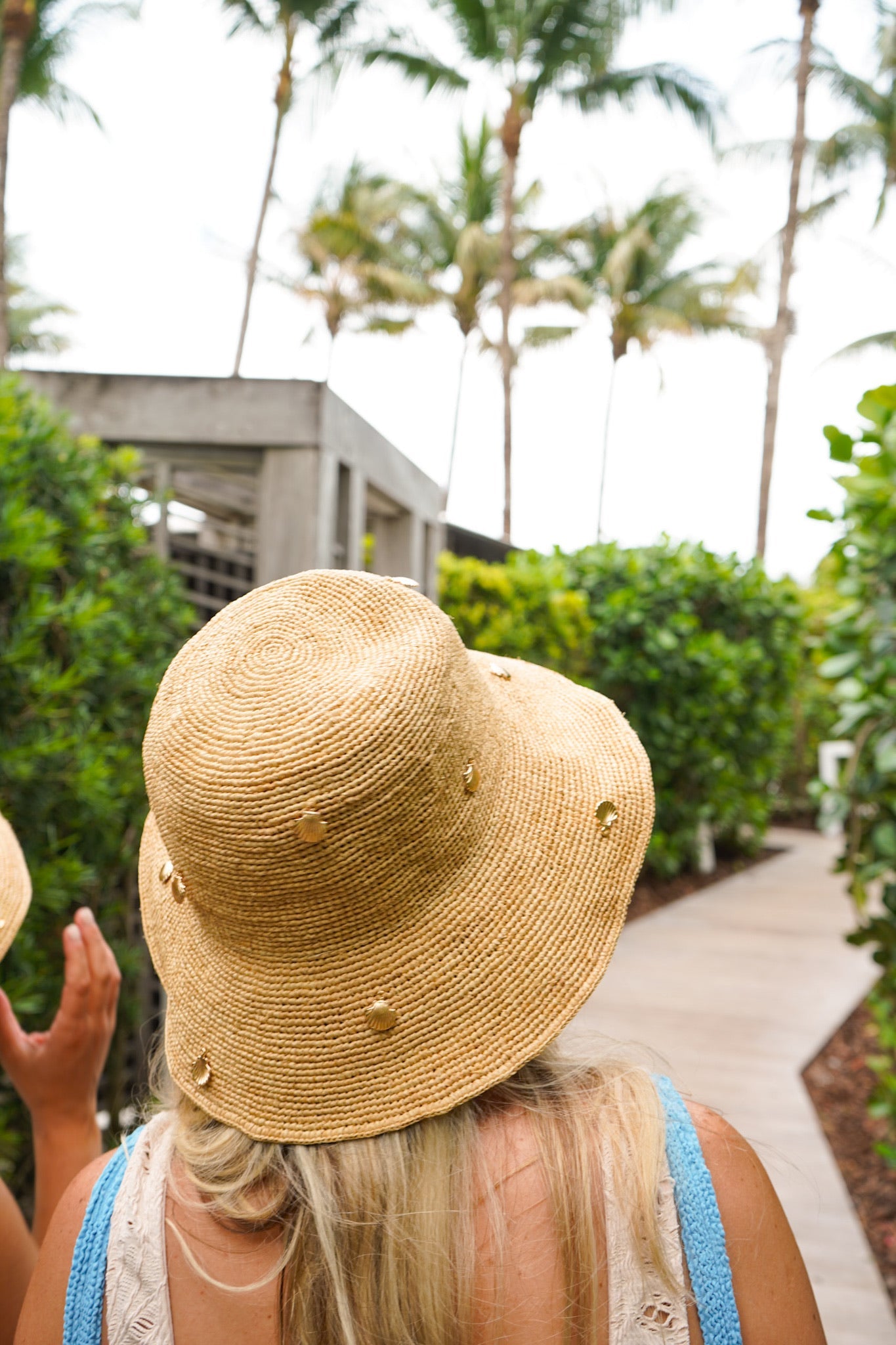 Raffia Bucket Hat with Charms