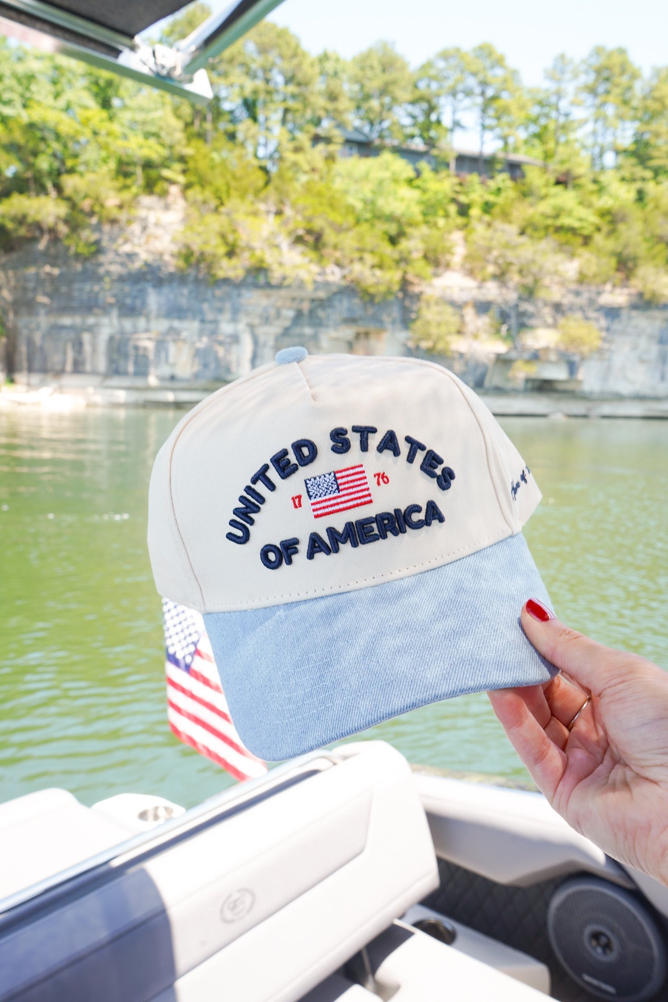 United States of America - Denim Blue Vintage Trucker Hat