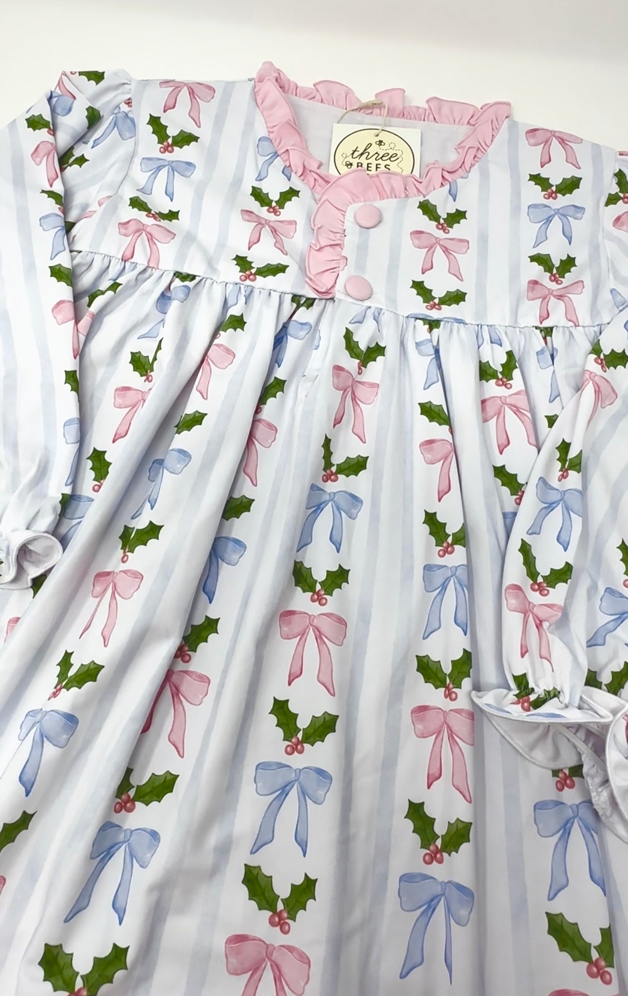 Pink and Blue Bow Holly Nightgown