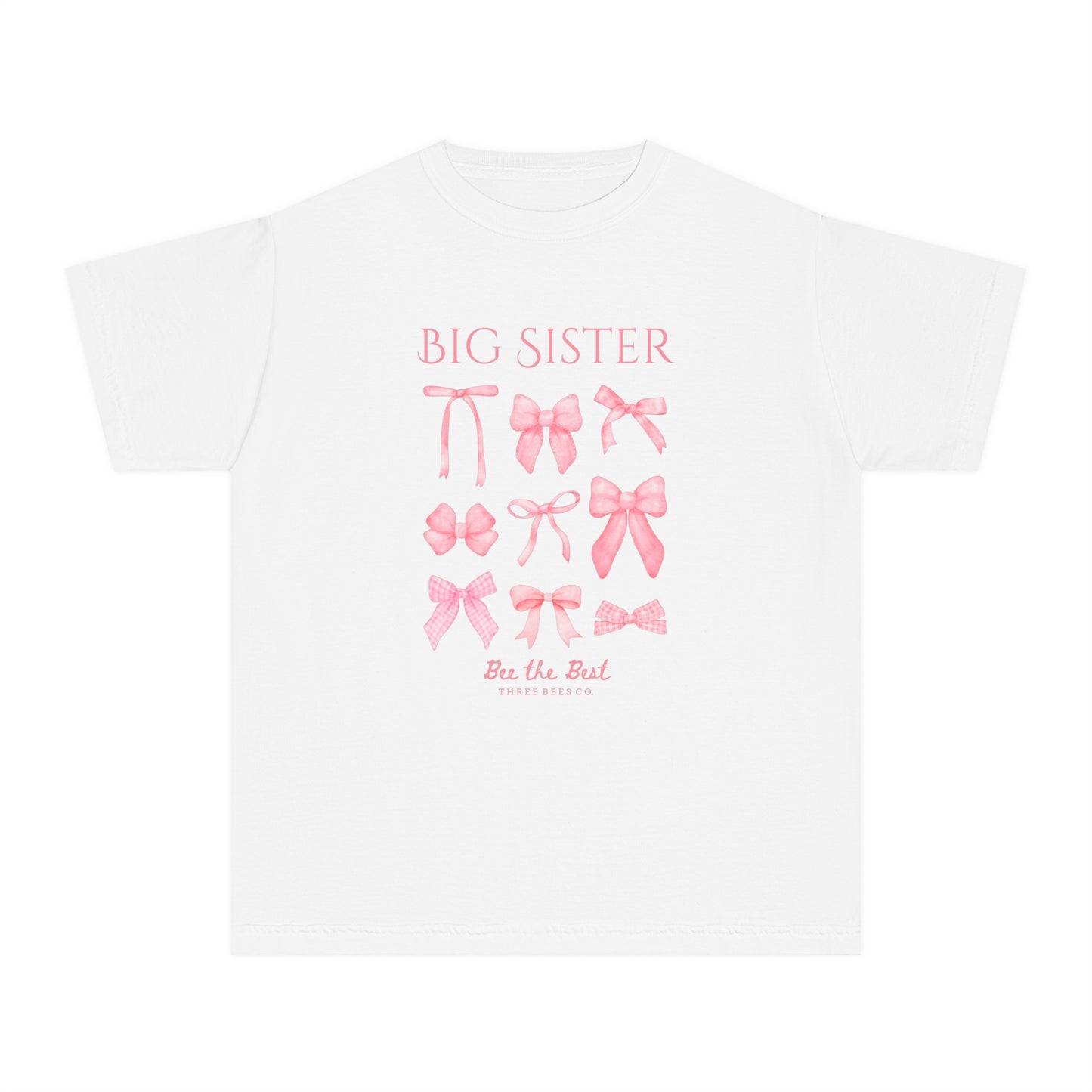 Bee the Best Big Sister Girls Short Sleeve Youth Hive Tee