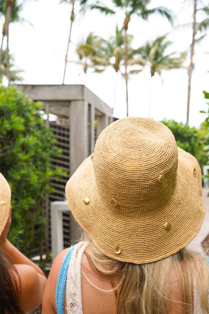 Raffia Bucket Hat with Charms