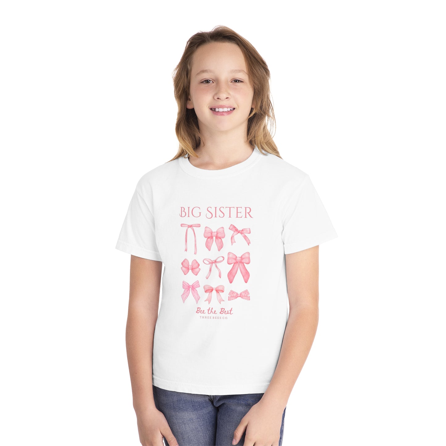 Bee the Best Big Sister Girls Short Sleeve Youth Hive Tee