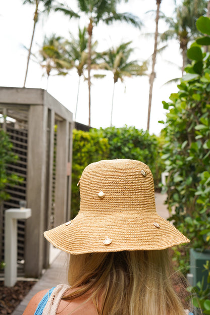Raffia Bucket Hat with Charms