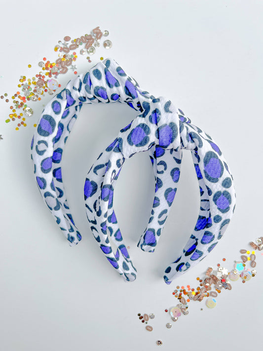 Evie Pearl Handmade LLC - KSU Leopard Knotted Headband for girls & women