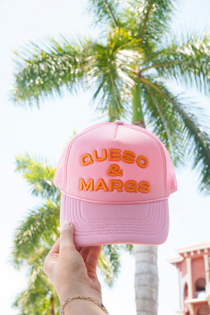 Queso and Margs - Pink Foam Trucker Hat