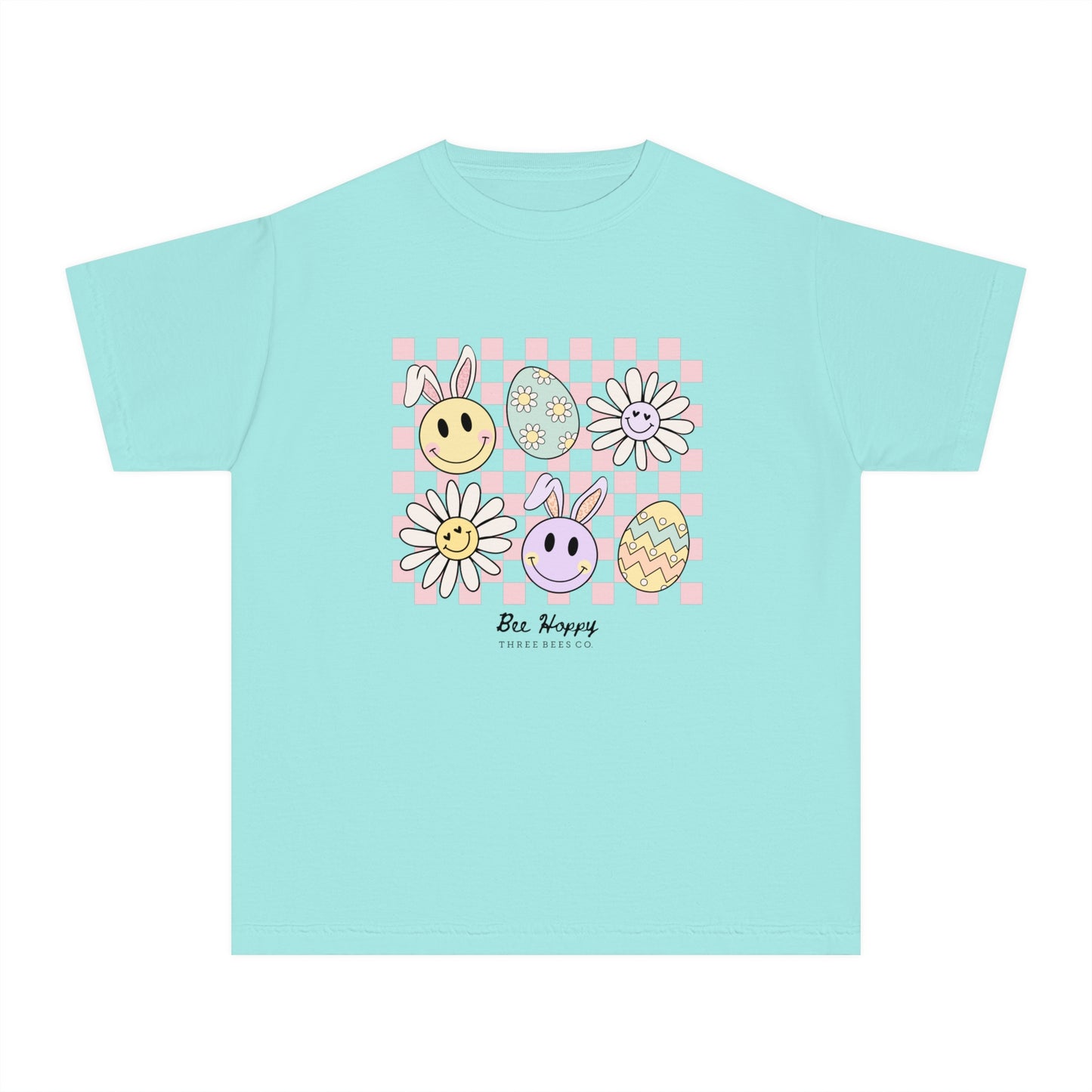 Bee Hoppy Flower Power Girls Short Sleeve Youth Hive Tee