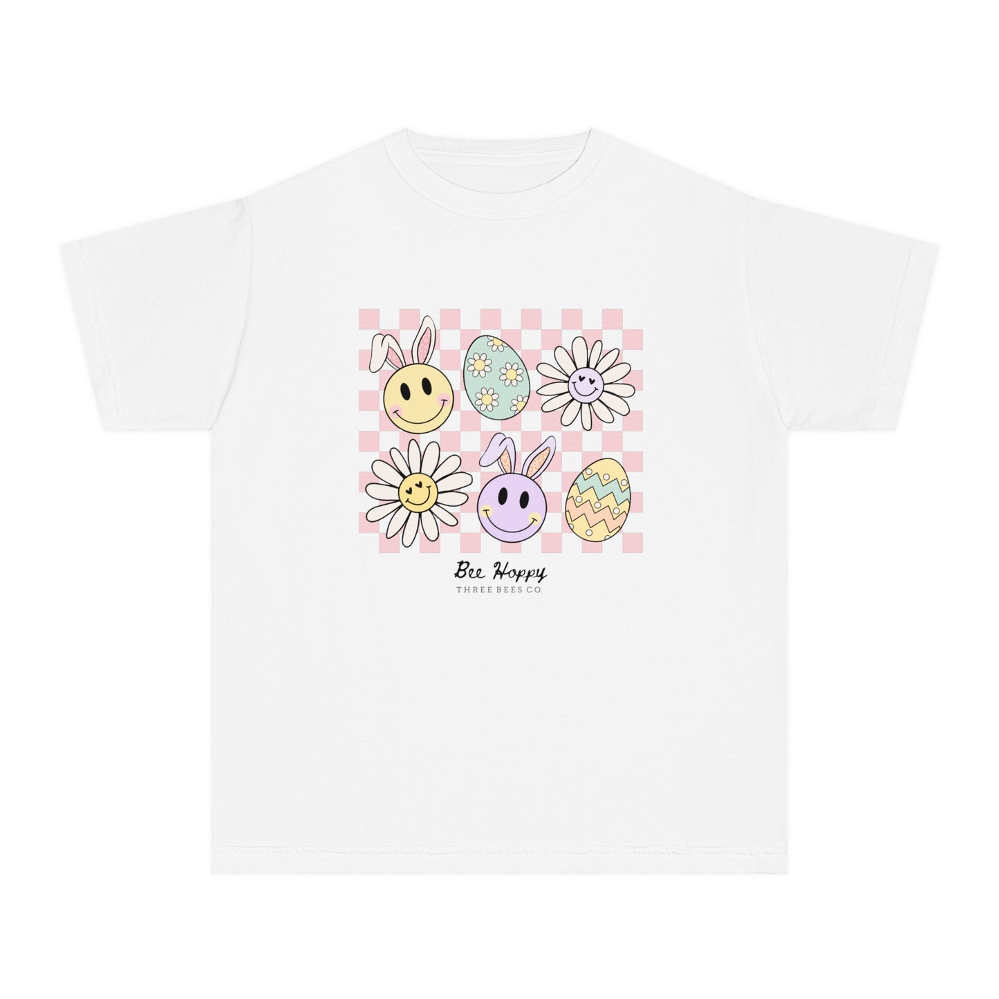 Bee Hoppy Flower Power Girls Short Sleeve Youth Hive Tee