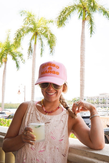Queso and Margs - Pink Foam Trucker Hat