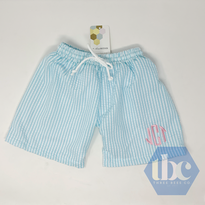 Seersucker Swim Trunks