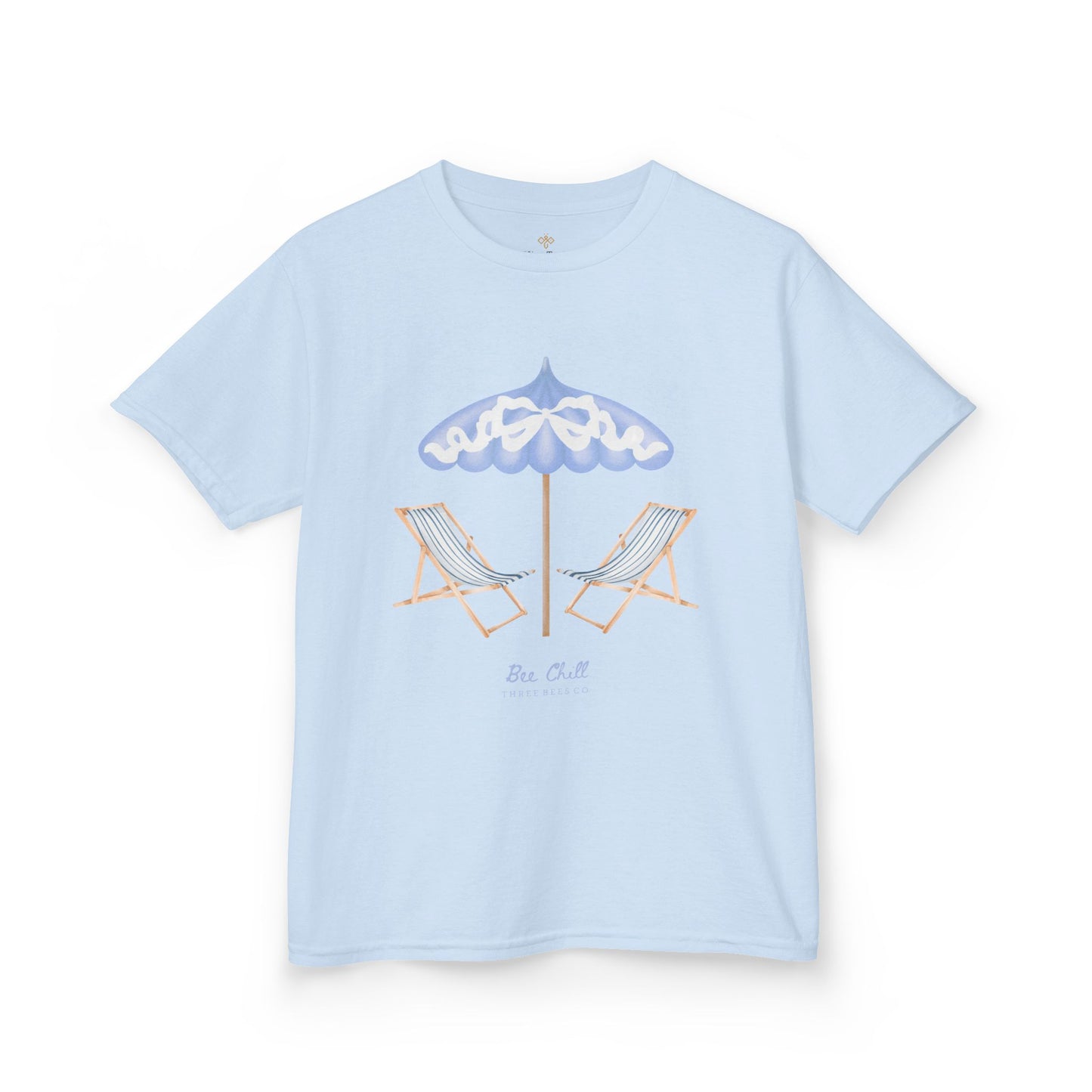 Be Chill Girls Beach Chairs and Umbrella Short Sleeve Youth Hive Tee
