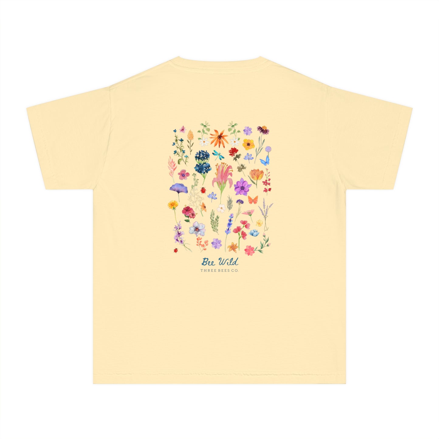 Bee Wild Girls Floral Short Sleeve Youth Hive Tee