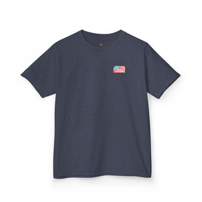 Bee Free American Flag with Bee Stars Short Sleeve Youth Unisex Hive Tee