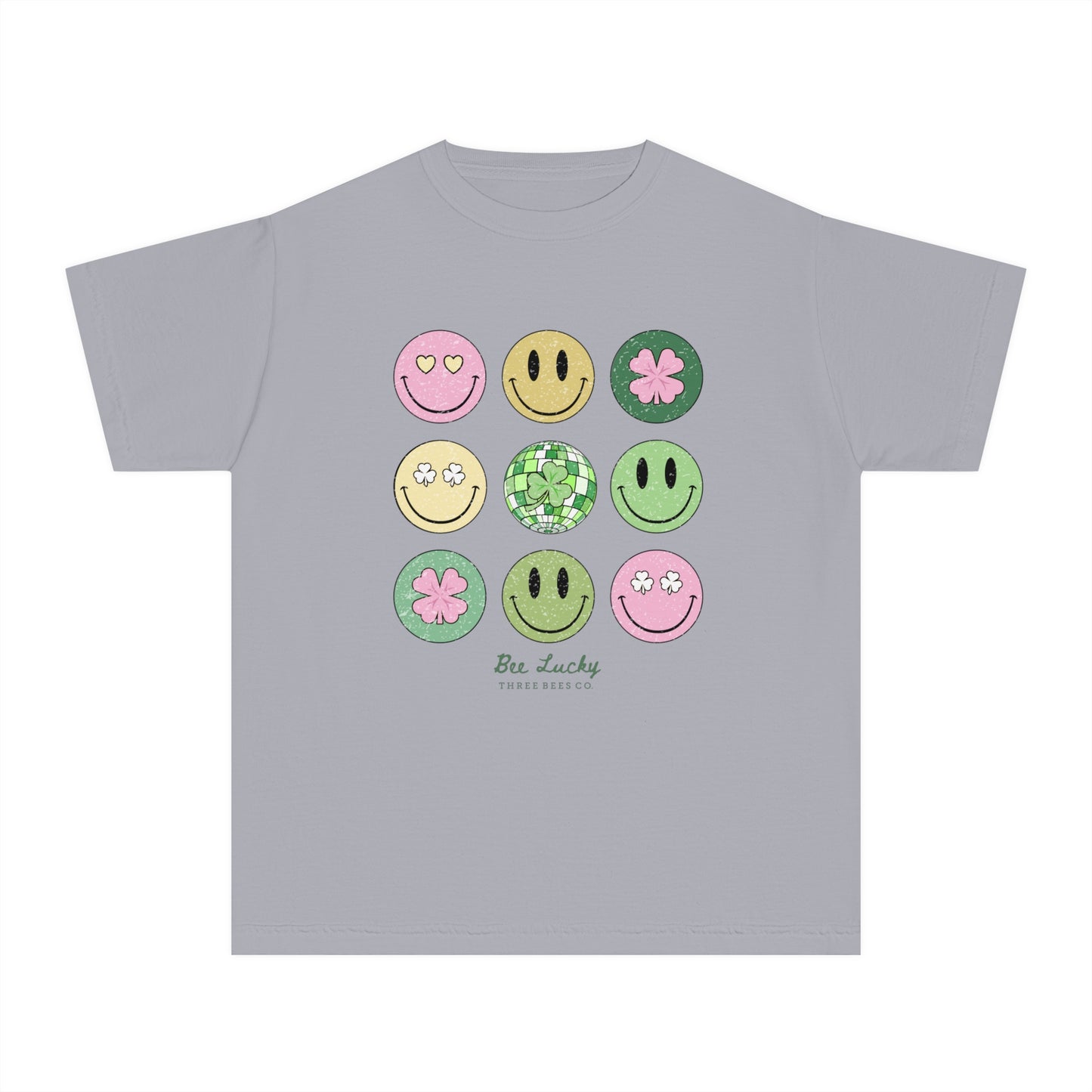 Bee Lucky Happy St. Patrick's Day Girls Short Sleeve Youth Hive Tee