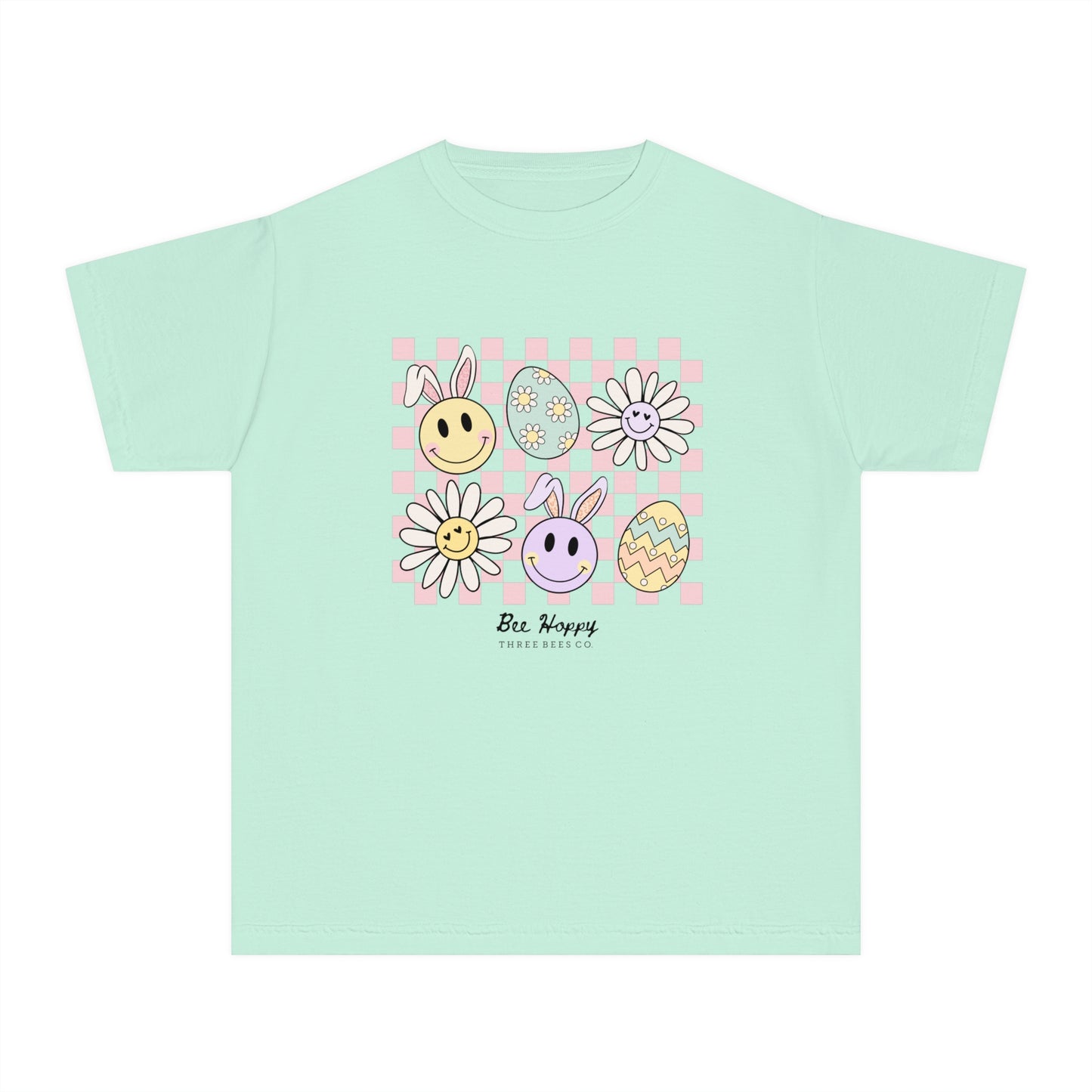 Bee Hoppy Flower Power Girls Short Sleeve Youth Hive Tee