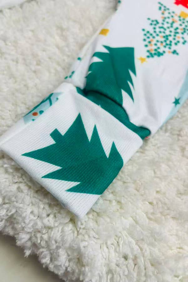 Christmas tree printed long sleeve baby romper DLH2838