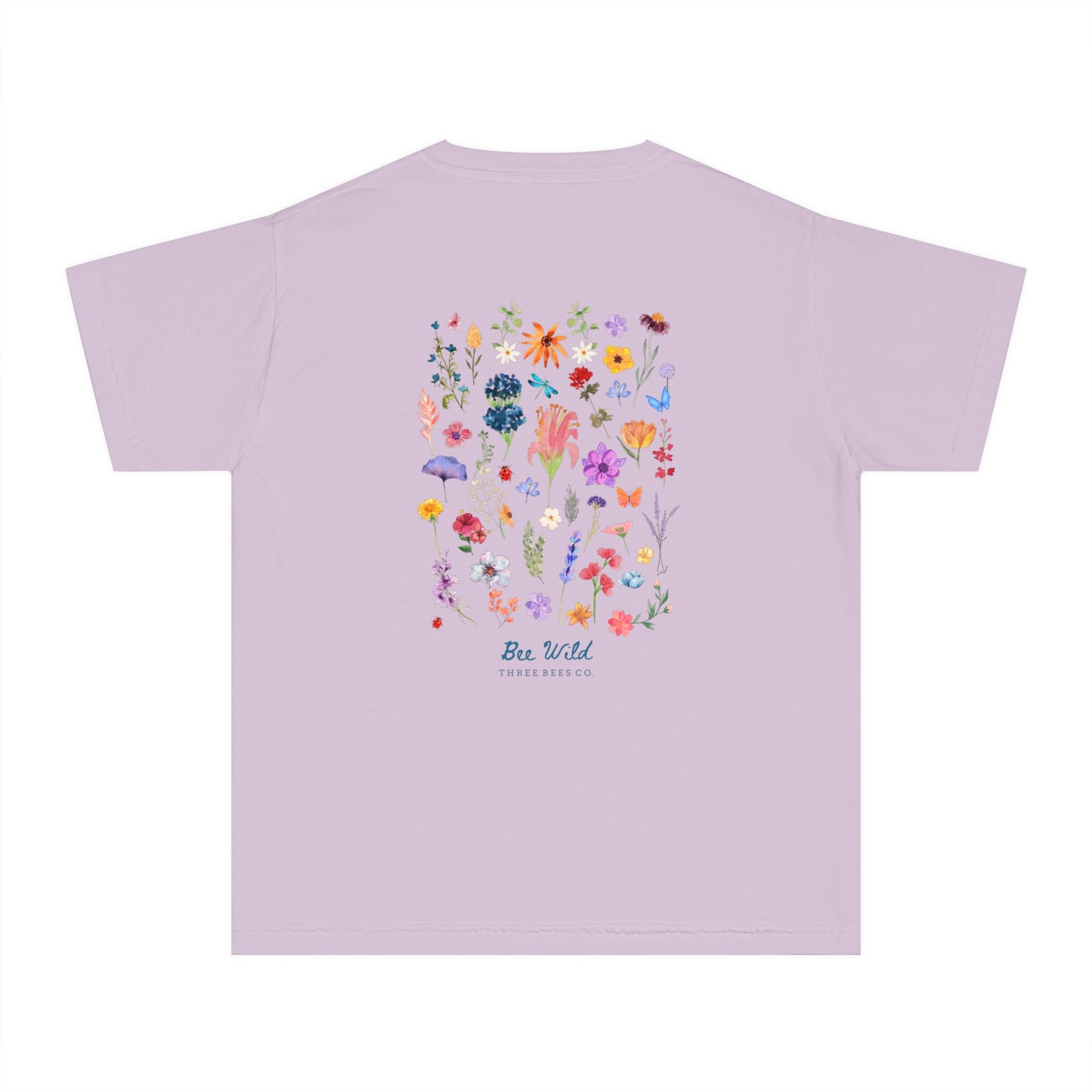 Bee Wild Girls Floral Short Sleeve Youth Hive Tee