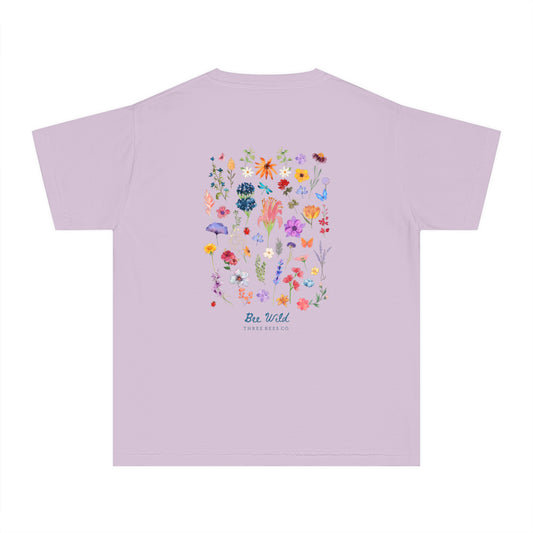 Bee Wild Girls Floral Short Sleeve Youth Hive Tee