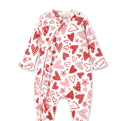 Hearts Bamboo Zipper Romper