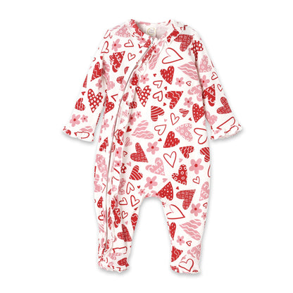 Hearts Bamboo Zipper Romper