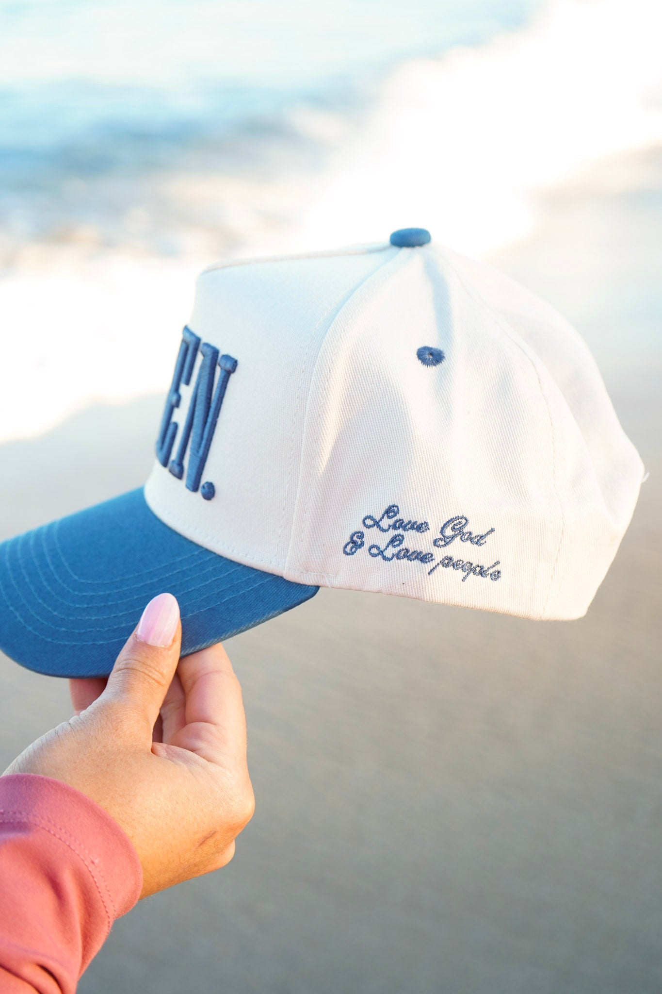AMEN. - Slate Blue Vintage Trucker Hat