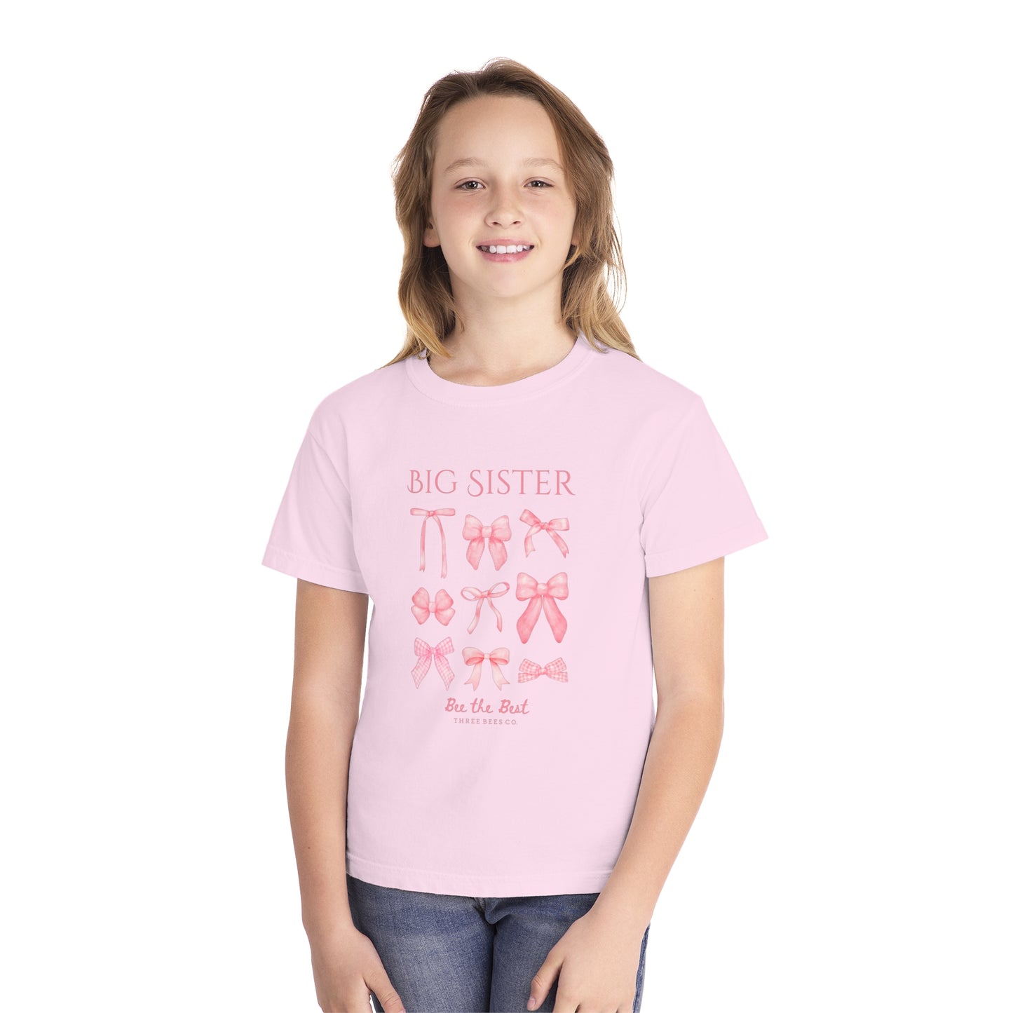 Bee the Best Big Sister Girls Short Sleeve Youth Hive Tee