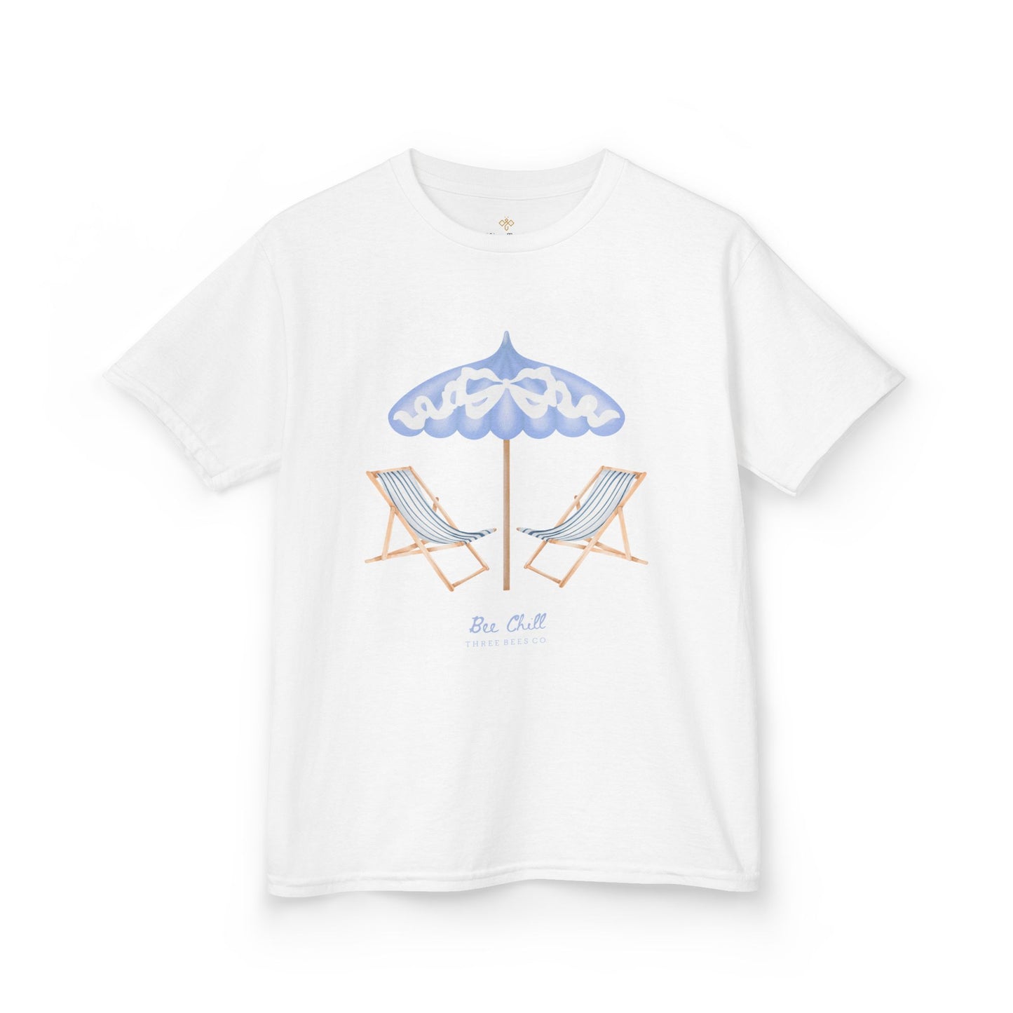 Be Chill Girls Beach Chairs and Umbrella Short Sleeve Youth Hive Tee