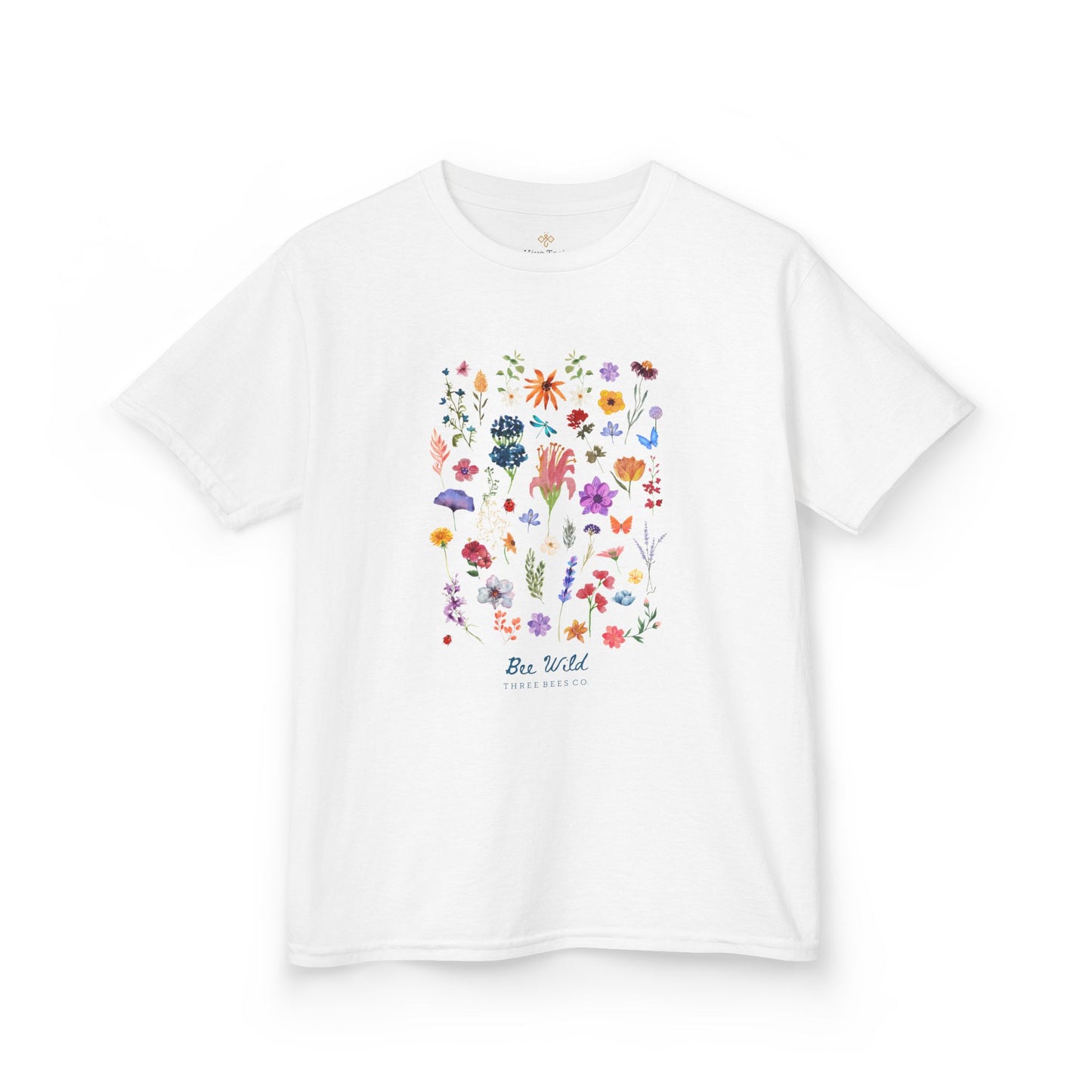 Bee Wild Girls Floral Short Sleeve Youth Hive Tee