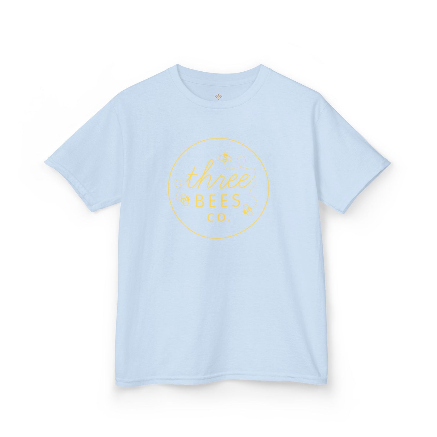 Kids Heavy Cotton Gildan Three Bees Classic Logo in Yellow Hive Tee
