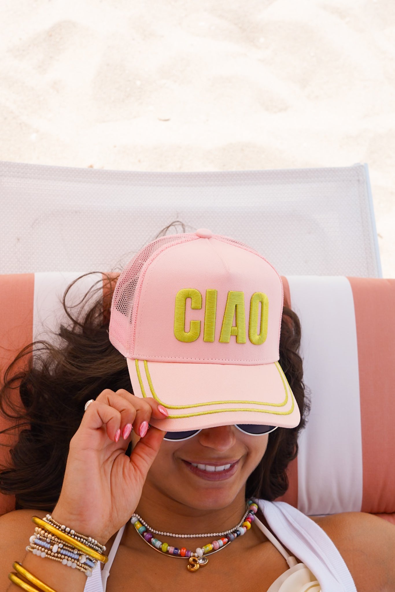 Ciao - Pink Canvas Trucker Hat