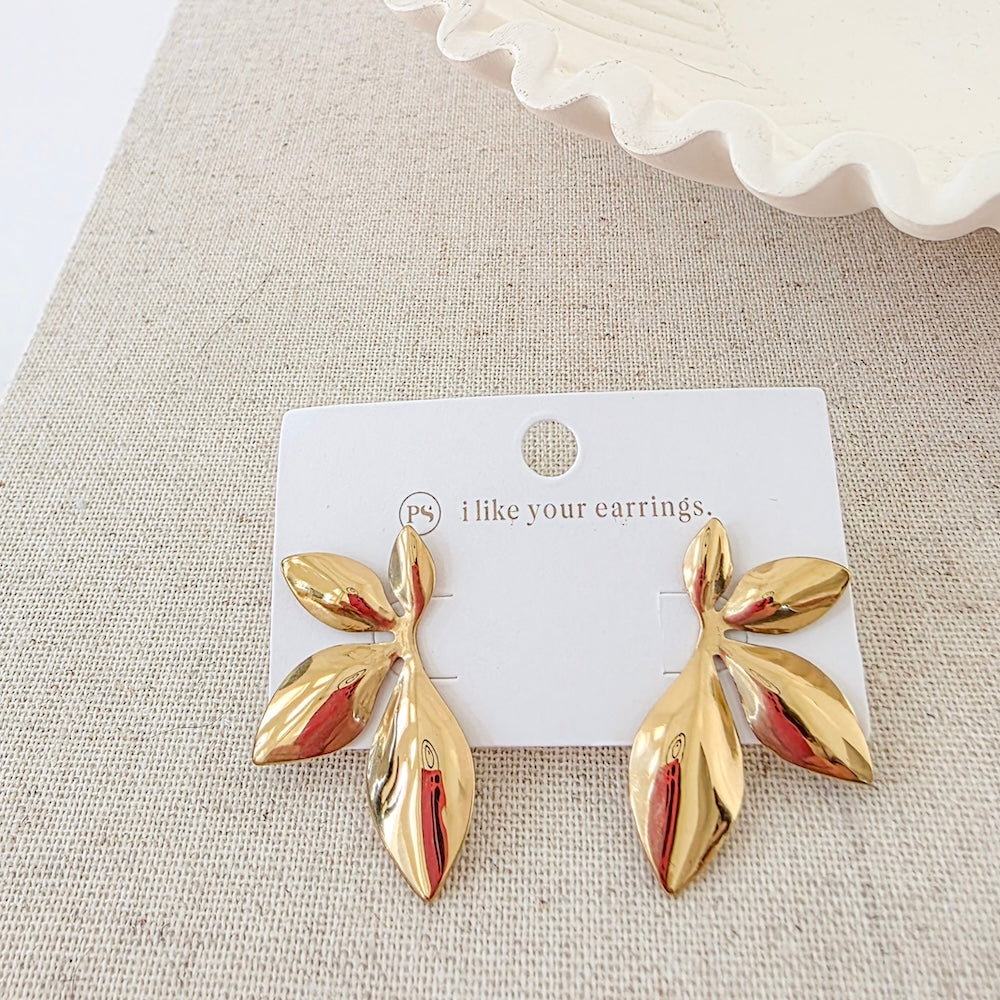 Boho Leaf Earrings - WATERPROOF