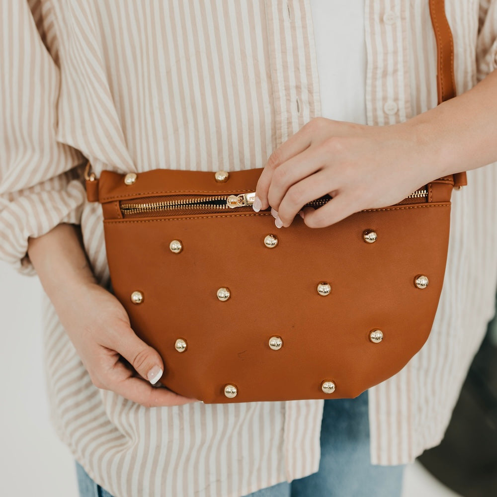 Chic Gold Studded Westlyn Bum Bag